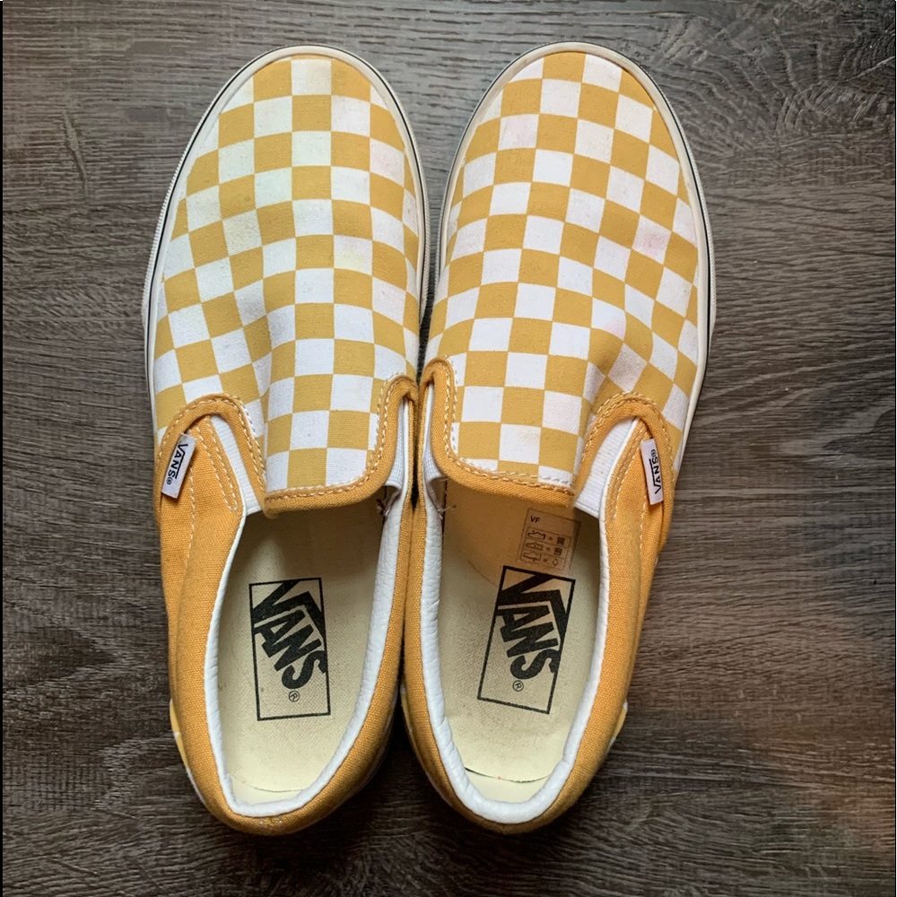 yellow checkered vans